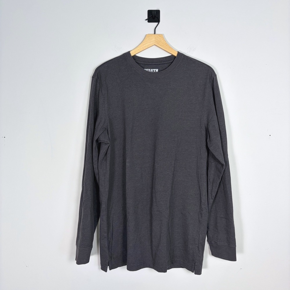 Duluth Trading Longtail T Shirt Mens M Gray Slim Fit Long Sleeve‎ Casual Tee